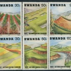 Sellos: RWANDA 1983 IVERT 1099/108 *** CAMPAÑA CONTRA LA EROSIÓN - NATURALEZA