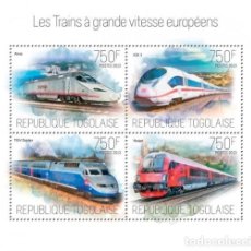 Sellos: TOGO 2013 SHEET MNH EUROPEAN SPEED TRAINS TRENES DE ALTA VELOCIDAD TGV GRANDE VITESSE ZUGE TRENI