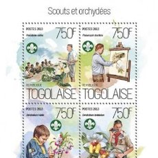 Sellos: TOGO 2013 SHEET MNH SCOUTS SCOUTING SCOUTISME ESCULTISMO ORCHIDS ORCHIDEES ORQUIDEAS ORCHIDEEN