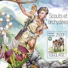 Sellos: TOGO 2013 SHEET MNH SCOUTS SCOUTING SCOUTISME ESCULTISMO ORCHIDS ORCHIDEES ORQUIDEAS ORCHIDEEN