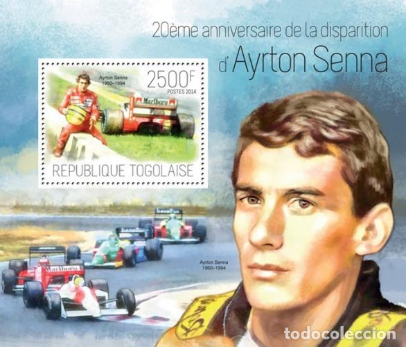 Sellos: TOGO 2014 SHEET MNH AYRTON SENNA COCHES DE CARRERAS RACING CARS FORMULA 1 FORMULE F1 DEPORTES SPORTS