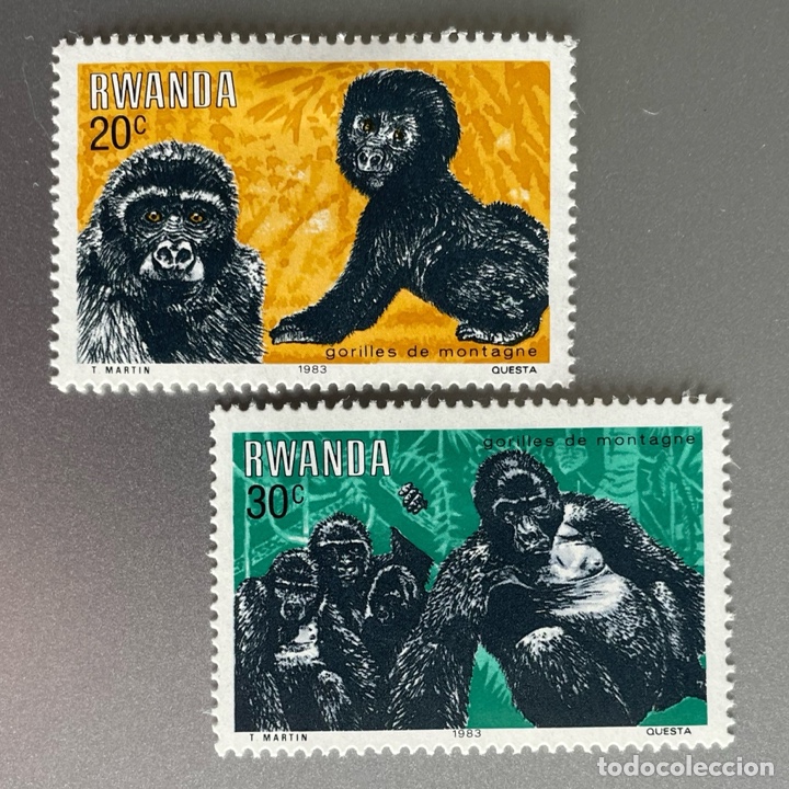 Sellos: Rwanda. Ruanda. Gorilas. 1983 - Foto 1