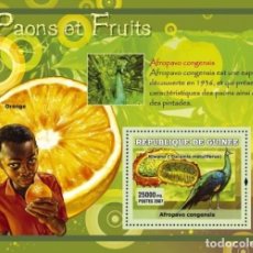 Sellos: GUINEA 2007 SHEET MNH FAUNA PEACOCKS PAONS PAVOES BLAUER PFAU PAVOS REALES BIRDS AVES FRUITS FRUTOS. Lote 340315668