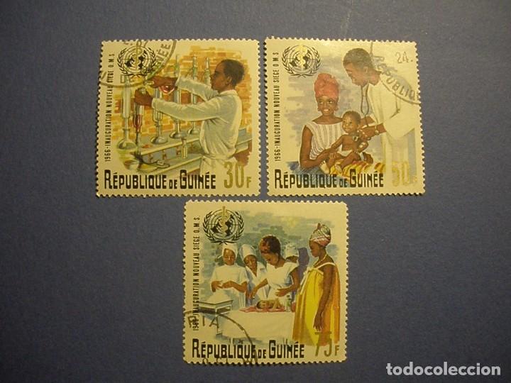 Briefmarken: GUIN&Eacute;E- INAUGURACI&Oacute;N DE LA NUEVA SEDE O. M. S. (ORG. MUNDIAL DE LA SALUD) - M&Eacute;DICOS Y ENFERMERAS.