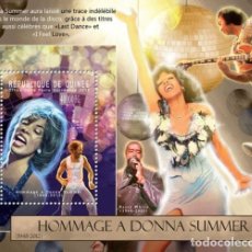 Selos: GUINEA 2012 SHEET MNH DONNA SUMMER BARRY WHITE CANTANTES MUSICA SINGERS MUSIC. Lote 342887143