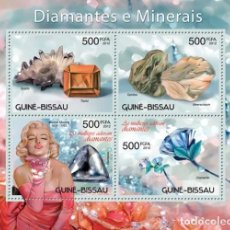 Sellos: GUINEA BISSAU 2012 SHEET MNH DIAMANTES DIAMONDS MINERALES MINERAUX MINERALS MINERALI MARILYN MONROE. Lote 364365101