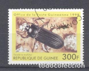 Selos: Republique de Guinee, 1998, I&T 1255Q ,fauna, insectos,preobliterado