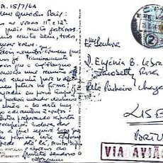 Sellos: PORTUGAL & LISBOA, MARTIM MONIZ, DIBUJO. PUB TAP AIR PORTUGAL. LOURENÇO MARQUES A LISBOA 1964 (6888)