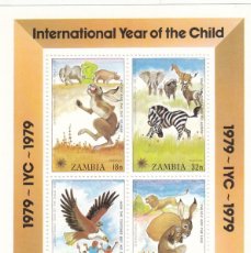 Sellos: HB334 - ZAMBIA 1979 - YVERT HB 5 ** NUEVO SIN FIJASELLOS- FAUNA. AÑO INTER NIÑO.. Lote 365764001