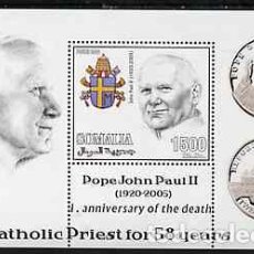 Sellos: SOMALIA 2005 SHEET MNH POPE JOHN PAUL II PAPE JEAN PAUL II PAPA JUAN PABLO II. Lote 365878866
