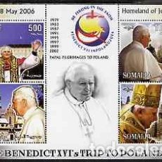 Sellos: SOMALIA 2006 SHEET MNH PAPA JUAN PABLO II POPE JOHN PAUL PAPE JEAN PAUL PAPA BENEDICTO POPE BENEDICT. Lote 365879581