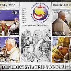 Sellos: SOMALIA 2006 SHEET MNH PAPA JUAN PABLO II POPE JOHN PAUL PAPE JEAN PAUL PAPA BENEDICTO POPE BENEDICT. Lote 365879991