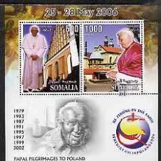 Sellos: SOMALIA 2006 SHEET MNH PAPA JUAN PABLO II POPE JOHN PAUL PAPE JEAN PAUL PAPA BENEDICTO POPE BENEDICT. Lote 365880201