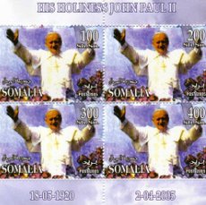Sellos: SOMALIA 2005 SHEET MNH POPE JOHN PAUL II PAPE JEAN PAUL II PAPA JUAN PABLO II. Lote 365880681