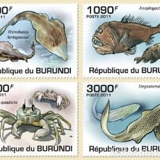 Sellos: BURUNDI 2011 4 STAMPS MNH FAUNA MARINA FISHES PECES POISSONS FISCHEN CANGREJOS ABISALES MARINE LIFE. Lote 366599951