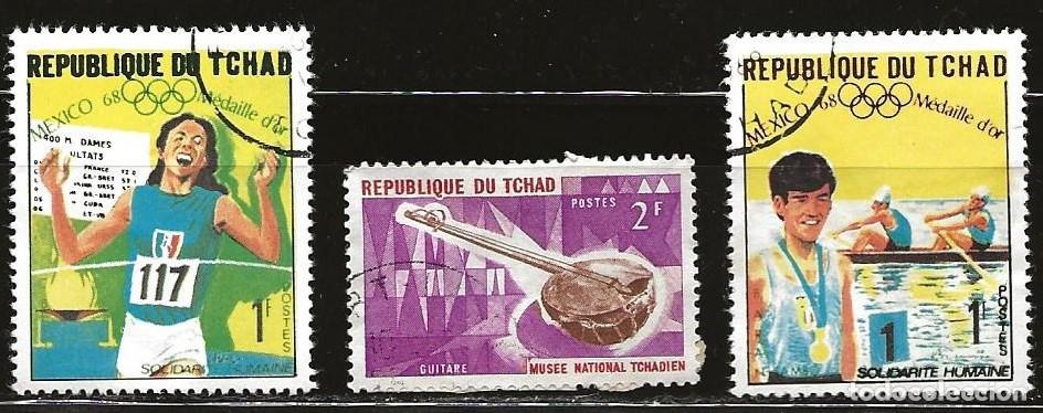 Timbres: REPUBLICA DEL TCHAD - LOTE DE 3 SELLOS - VARIOS (USADO) LOTE 6