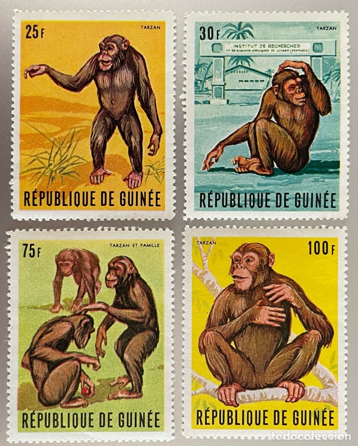 Selos: Republica de Guinea. Chimpanc&eacute;s 1969