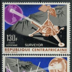Sellos: CENTROAFRICANA 1966 AÉREO IVERT 39/41 *** CONQUISTA DE LA LUNA - SATELITES