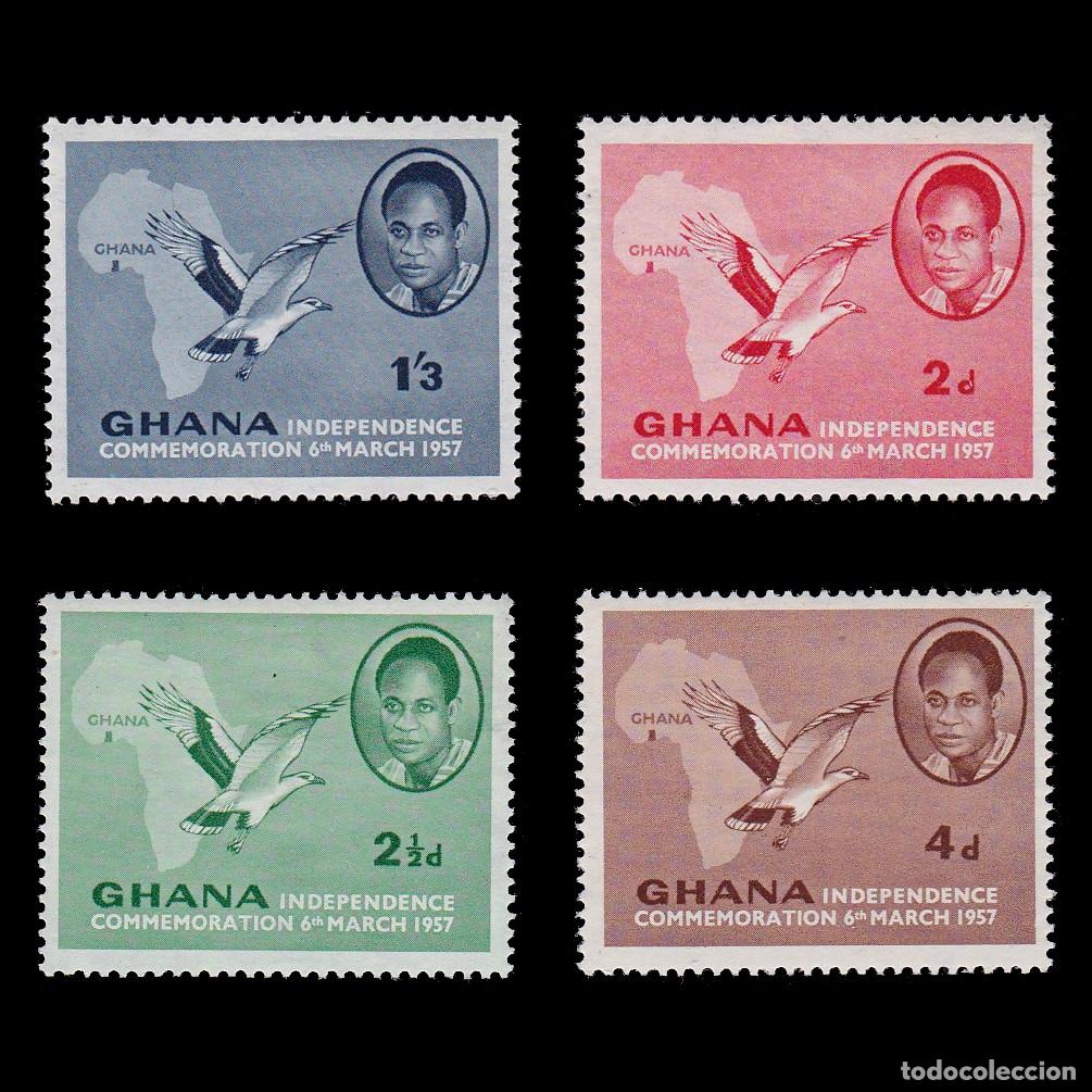Selos: GHANA STAMPS.INDEPENDENCE.1957.SERIE.MH.Scott 1-4