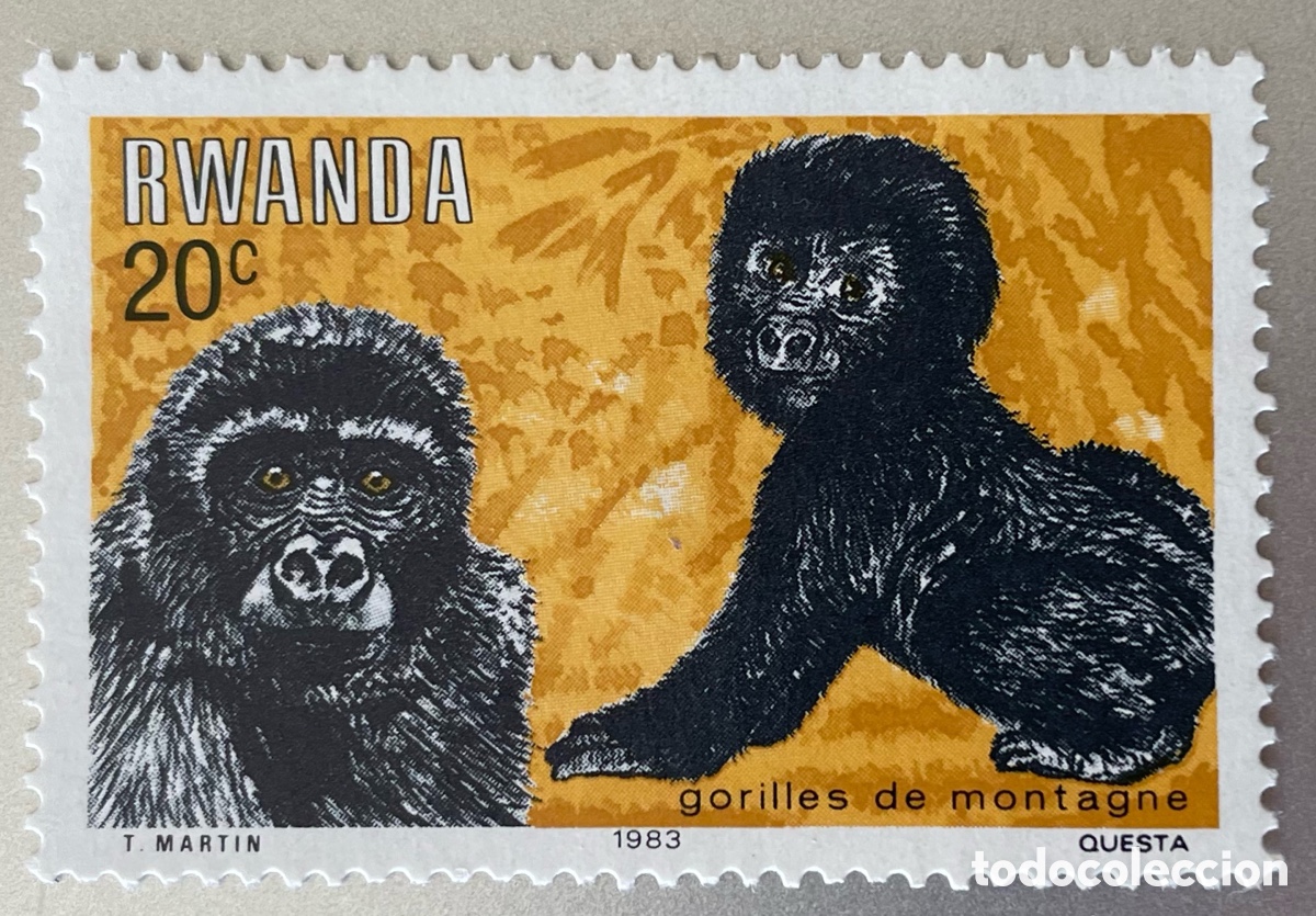 Sellos: Rwanda. Ruanda. Gorilas. 1983 - Foto 1