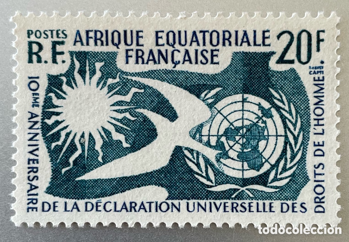 Timbres: Africa Ecuatorial francesa. Declaraci&oacute;n de Derechos Humanos. 1958