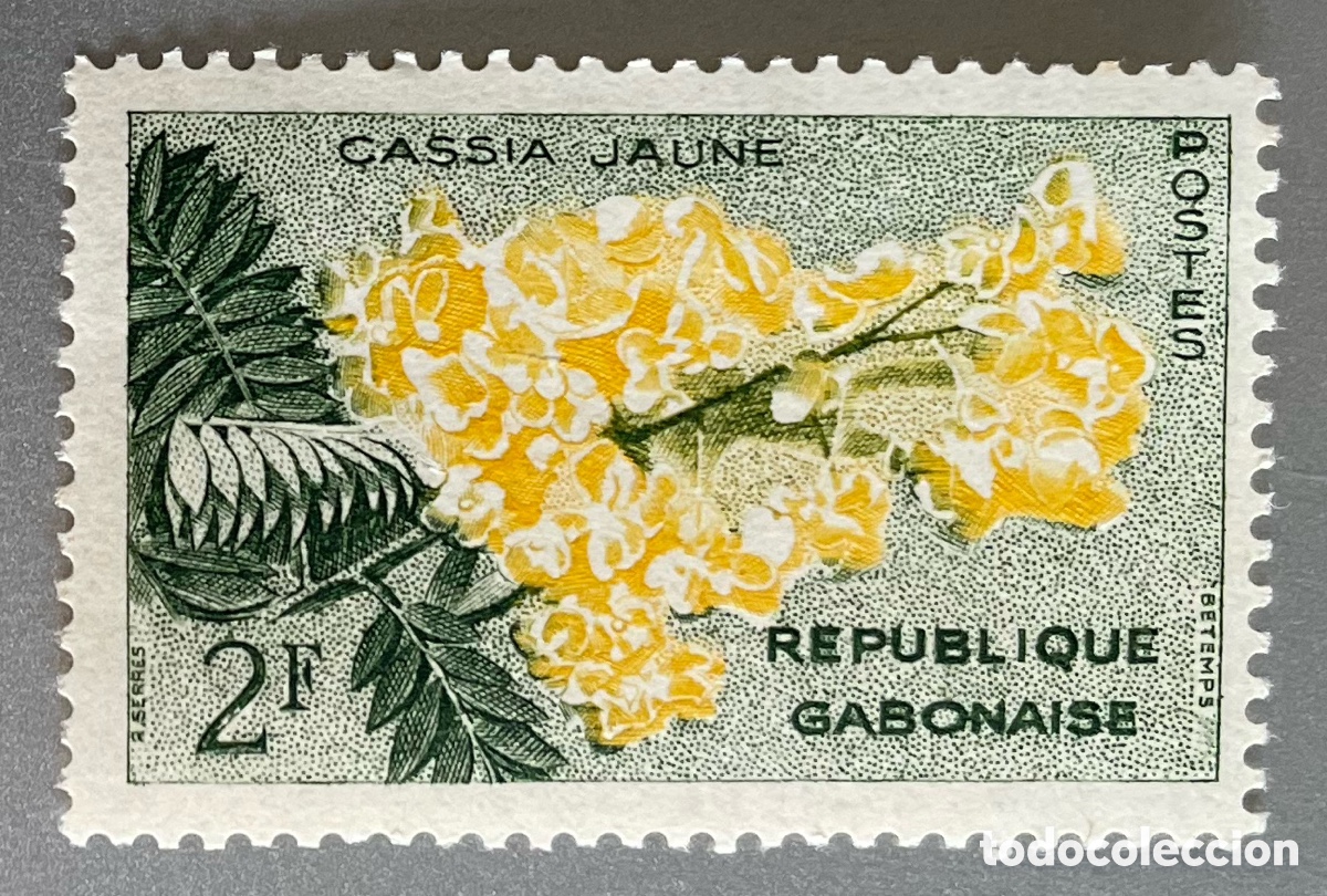 Sellos: Gabon. Flores. 1961 - Foto 1