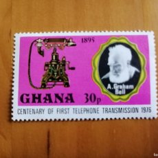 Sellos: GHANA - VALOR FACIAL 30 P - CENTENARY OF FIRST TELEPHONE TRANSMISSION 1976. Lote 401136634