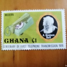 Sellos: GHANA - VALOR FACIAL C 1 - CENTENARY OF FIRST TELEPHONE TRANSMISSION 1976. Lote 401136909