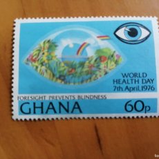Sellos: GHANA - VALOR FACIAL 60 P - WORLD HEALTH DAY 1976. Lote 401140509
