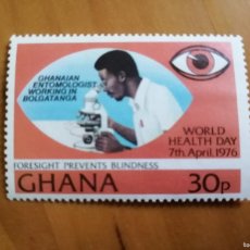 Sellos: GHANA - VALOR FACIAL 30 P - WORLD HEALTH DAY 1976. Lote 401143084