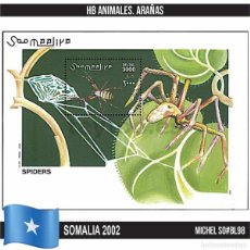 Sellos: C1061.1# SOMALIA 2002. HB ANIMALES (FAUNA). ARAÑAS (MNH) MI#BL98. Lote 401796179