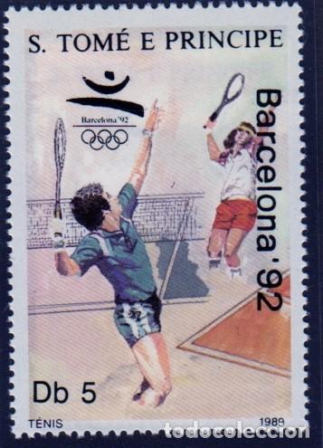 Sellos: Sto. Tom&eacute; y Pr&iacute;ncipe. J. O. Barcelona`92. 1989. YT-978. Nuevo sin goma y sin charnela