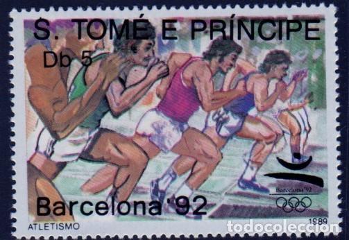 Sellos: Sto. Tom&eacute; y Pr&iacute;ncipe. J. O. Barcelona`92. 1989. YT-976. Nuevo sin goma y sin charnela