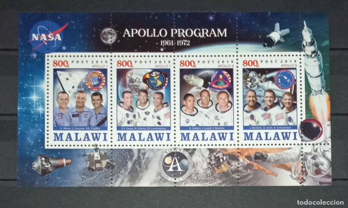 Sellos: MALAWI 2019 SHEET MNH PROGRAMA APOLLO PROGRAM ASTRONAUTAS ASTRONAUTS ESPACIO SPACE ESPACE - Foto 1