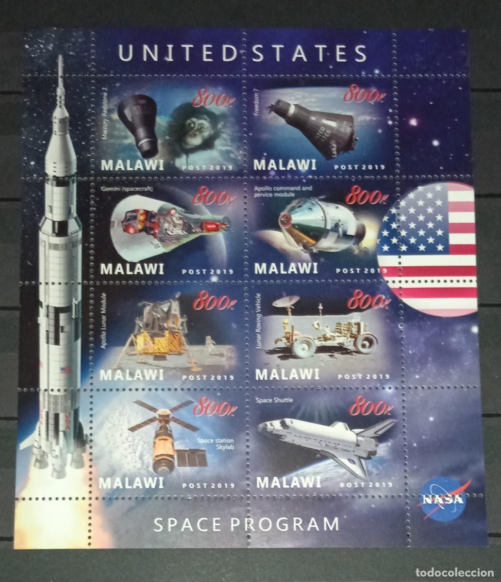 Sellos: MALAWI 2019 SHEET MNH USA SPACE PROGRAM PROGRAMA ESPACIAL ESTADOUNIDENSE APOLLO ESPACIO ESPACE - Foto 1