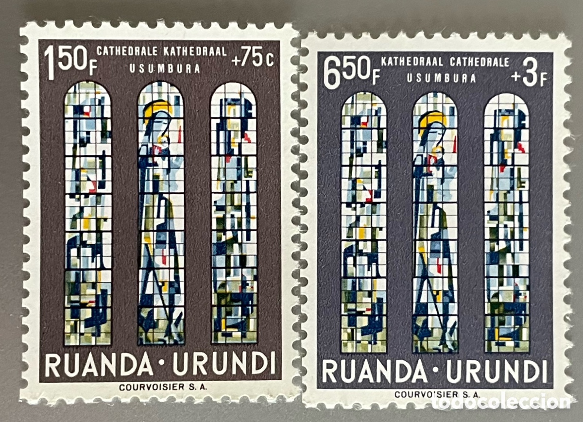 Timbres: Ruanda Urundi. Catedral de Usumbura. 1961