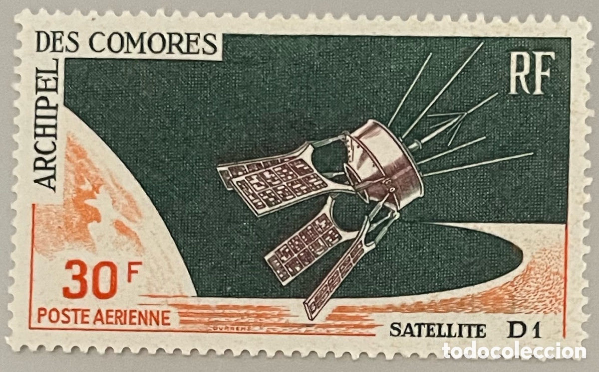 Sellos: Comores. Comoras. Primer Sat&eacute;lite frances. 1966 - Foto 1