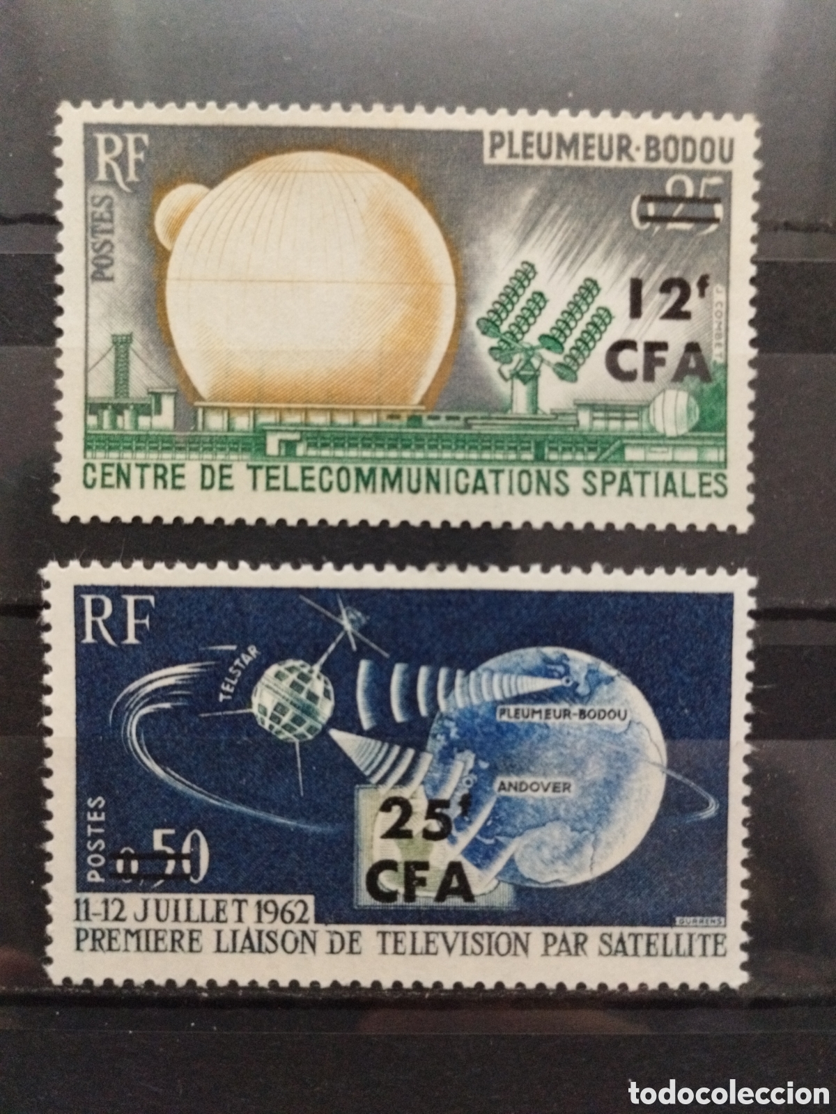 Stamps: Reuni&oacute;n. Yvert 355/356. Astrofilatelia. Telecomunicaciones. Sat&eacute;lites