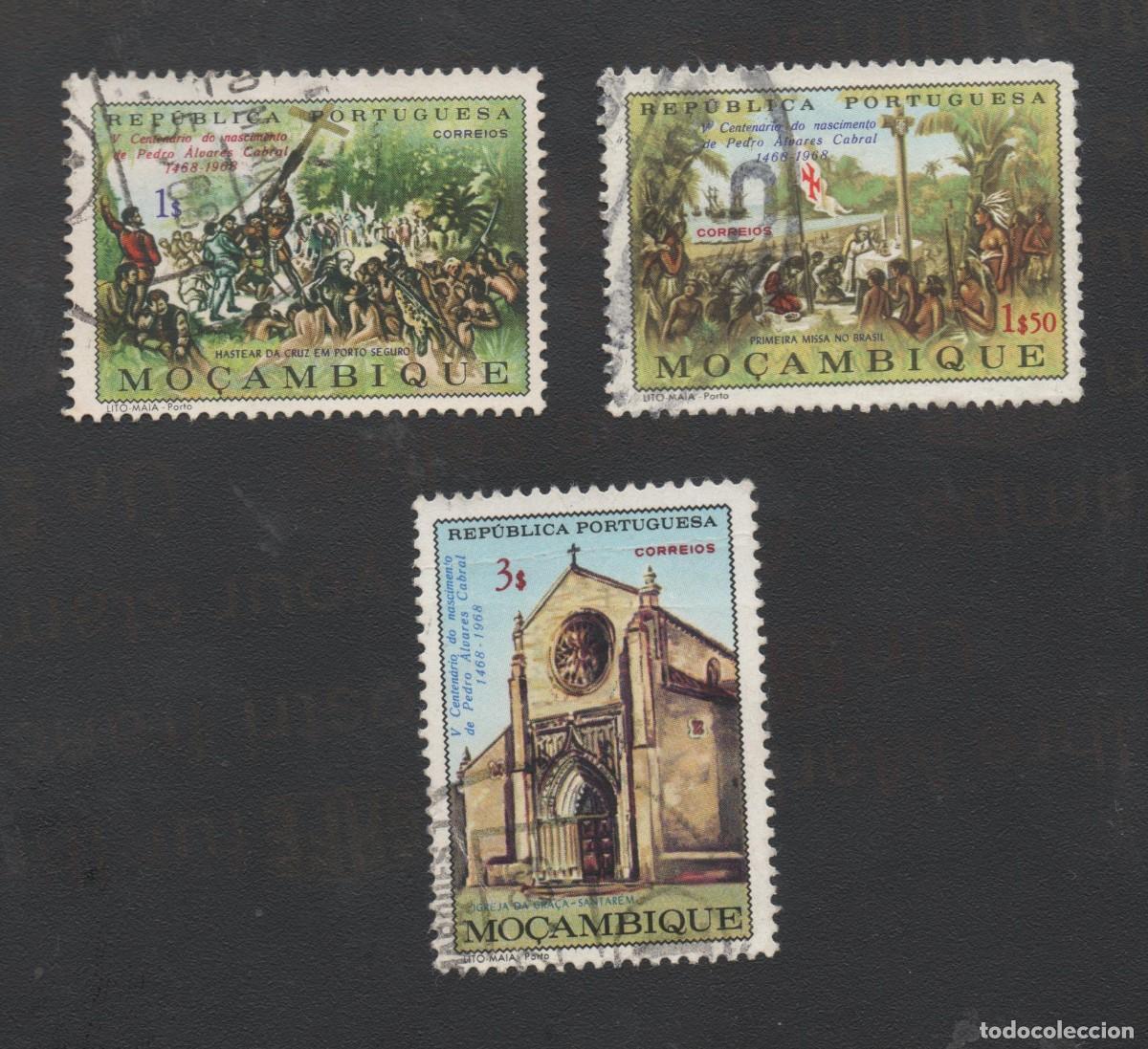 Timbres: FILA MO&Ccedil;AMBIQUE/MOZAMBIQUE 1968 AF-505-507 YVERT 540-542 PEDRO ALVARES CABRAL CIRCULADO (O)
