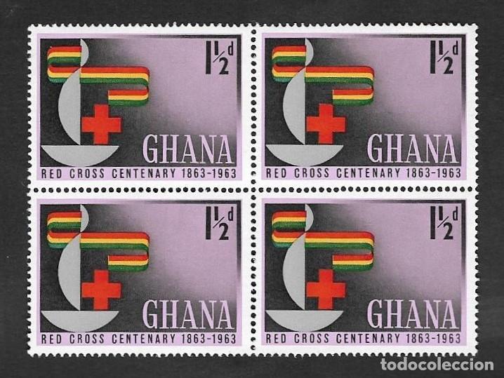 Briefmarken: SD)1963 GHANA RED CROSS CENTENARY, B/4 MNH
