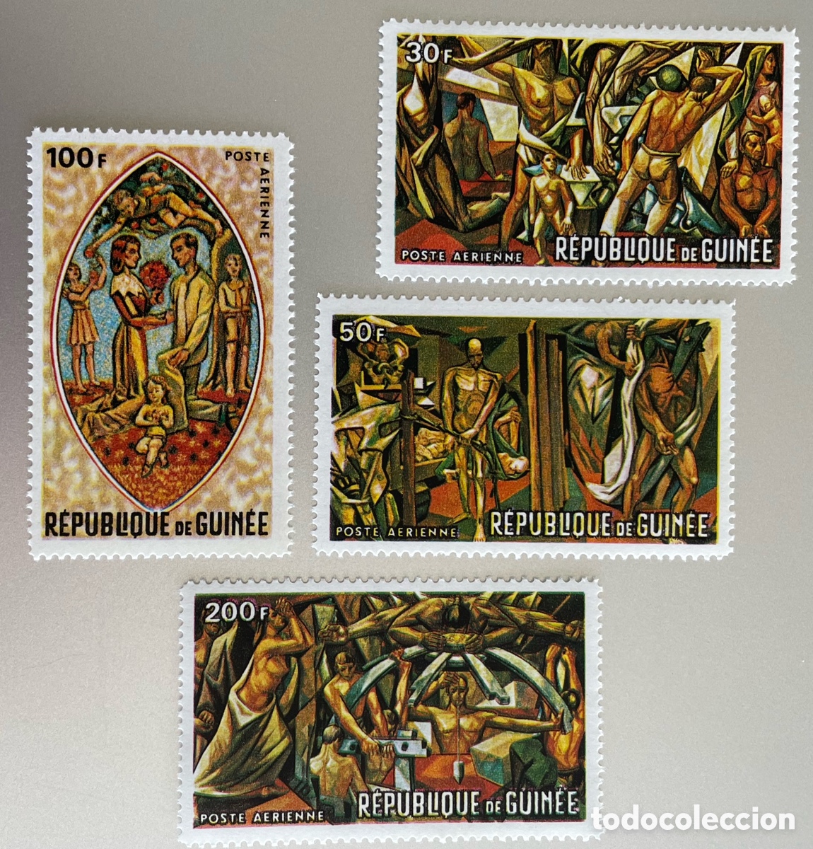 Sellos: Guinea. Pinturas edificio ONU. 1967 - Foto 1