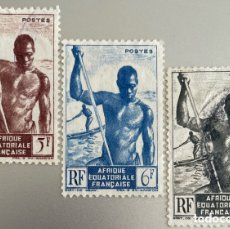 Sellos: AFRICA ECUATORIAL FRANCESA. TEMAS LOCALES. PESCADOR. 1947