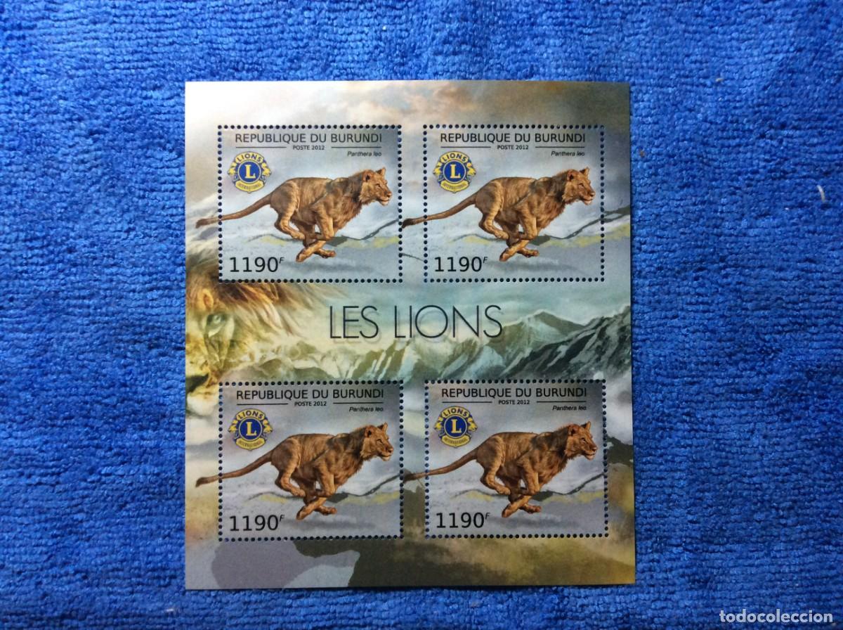 Selos: BURUNDI. 2012. FAUNA. LEONES. NUEVO SIN CHARNELA (8TA09)