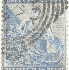 Sellos: ❤️ SELLO: ALEGORÍA DE LA ESPERANZA, 1896, CABO DE BUENA ESPERANZA, 2½ PENIQUE SUDAFRICANO, RARO ❤️