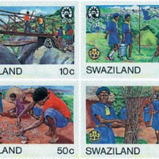 Sellos: 728993 HINGED SWAZILANDIA 1985 AÑO INTERNACIONAL DE LA JUVENTUD. 75 ANIVERSARIO DEL ESCULTISMO FEM