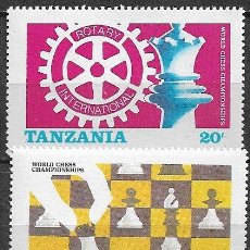 Sellos: TANZANIA 1986 AJEDREZ, YVERT Nº 275 Y 276 * *