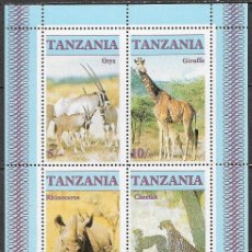Sellos: TANZANIA 1986 FAUNA, EN PELIGRO DE EXTINCIÓN, YVERT Nº HB47 * *