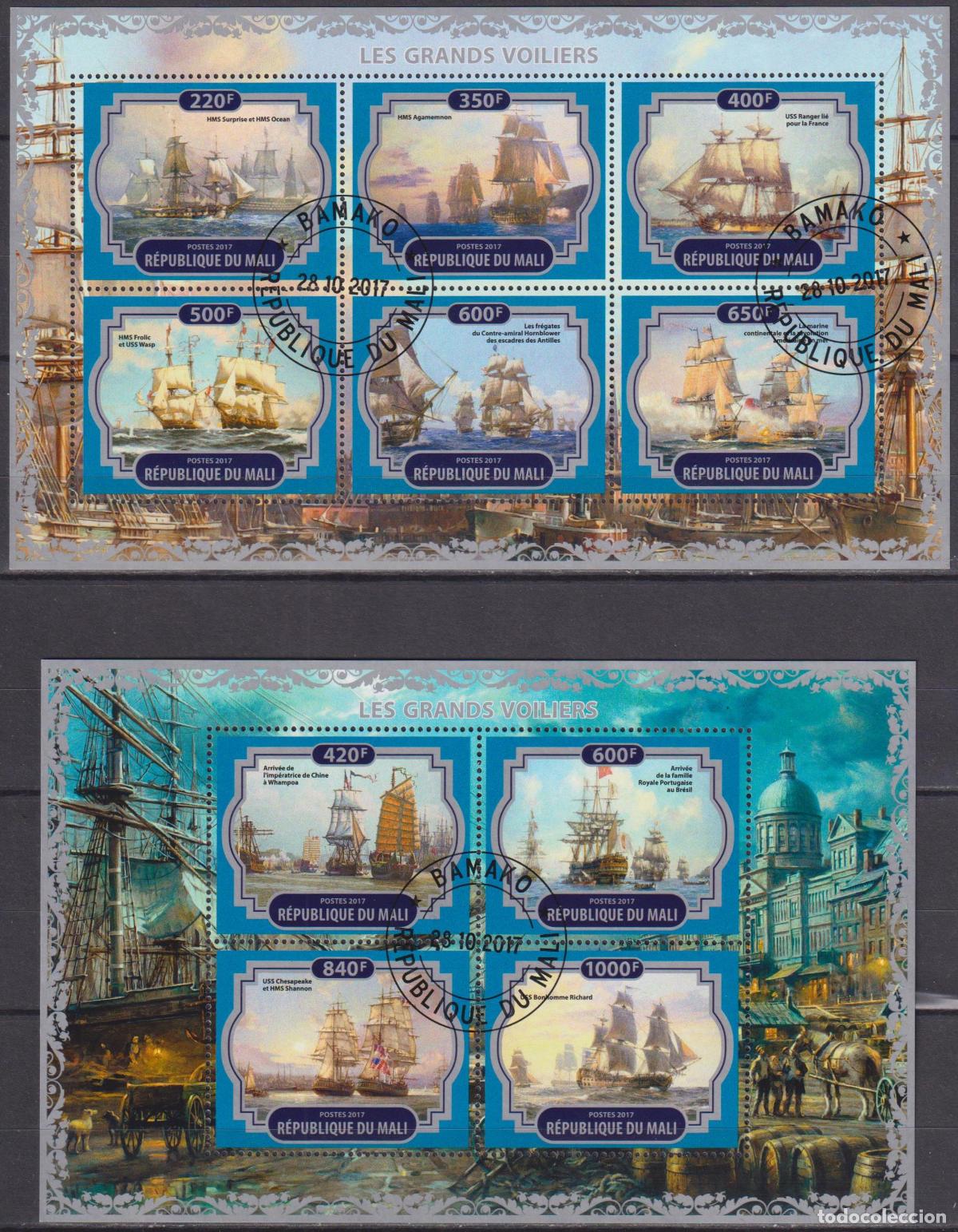 Sellos: Mal&iacute; 2017 Veleros MNH - Foto 1