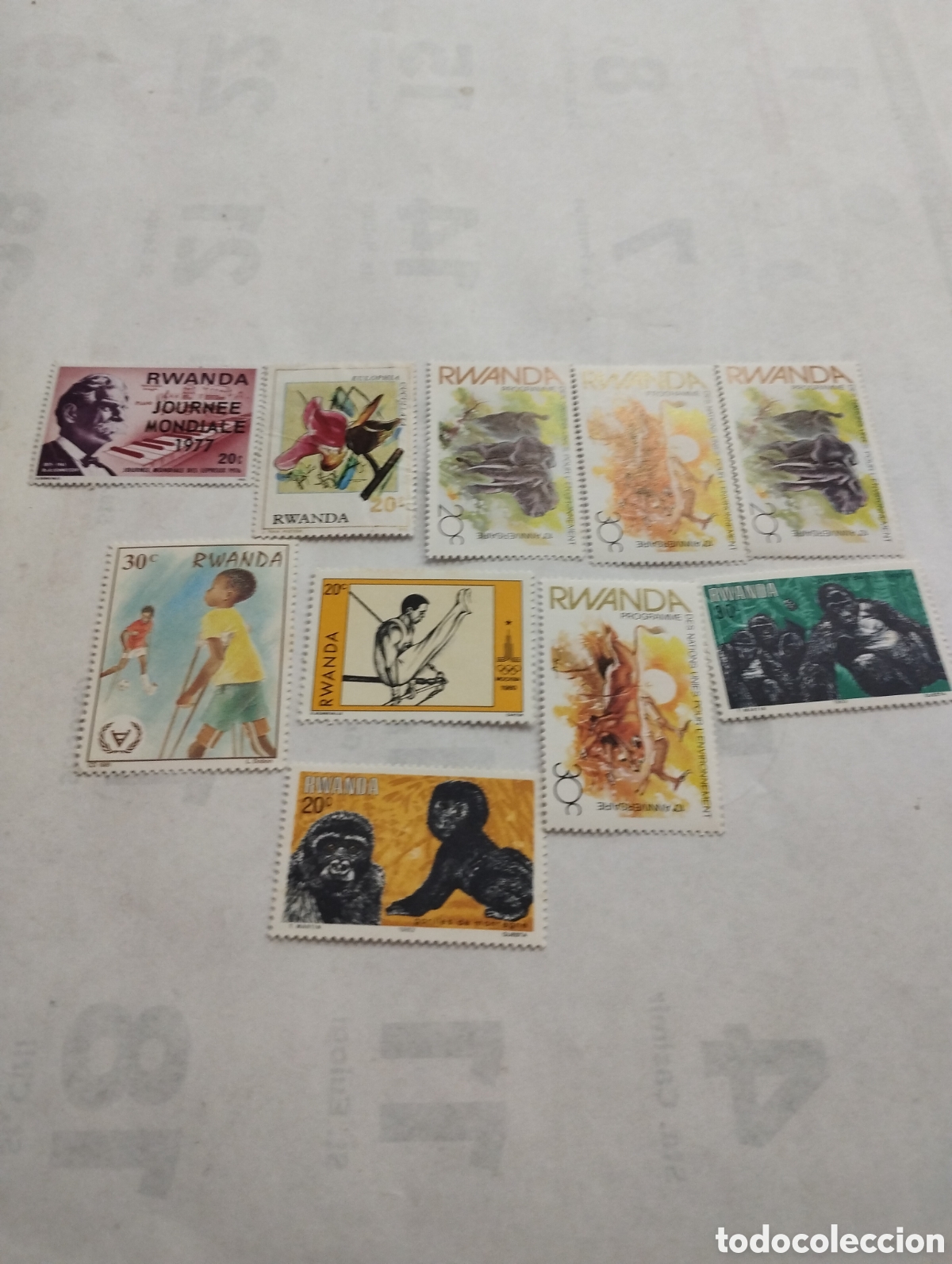 Sellos: 10 Sellos de Ruanda - Foto 1