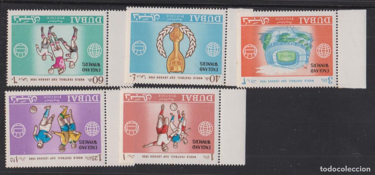 Stamps: DUBAI, 1966, Football Winners - SERIE COMPLETA 5 VALORES - IVERT 191/95